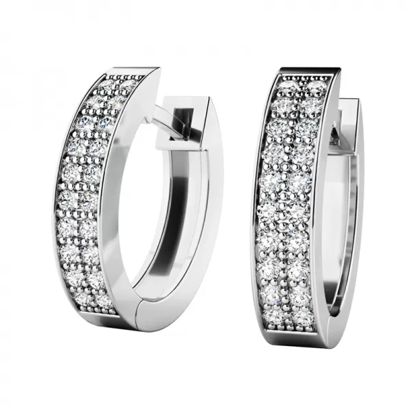 Dámske náušnice biele zlato 585/1000 prírodný diamant 0,480 ct G/SI oválky 10950-B-DIA