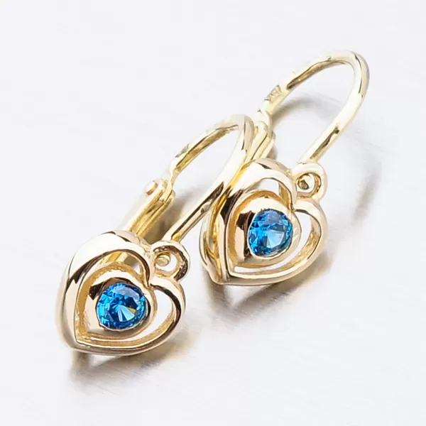 Detské náušnice žlté zlato 585 zirkón 52DN-2752ZM