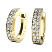 Dámske náušnice žlté zlato 585/1000 prírodný diamant 0,480 ct G/SI oválky 10950-ZL-DIA