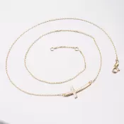 Dámsky náhrdelník žlté zlato 585 zirkón s krížikom 15-026