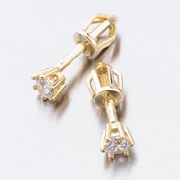 Dámske náušnice žlté zlato 585 zirkón 52DZ-8012Z-ZIR