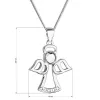 Strieborný náhrdelník anjel so Swarovski kryštálmi biely 32076.1