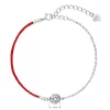 Kabbalah náramok proti uhranutiu strieborný okrúhly kryštály 13004.3 červený