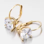 Dámske náušnice žlté zlato 585 zirkón v žltom 663P-120613