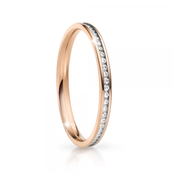 Svadobné obrúčky oceľový zirkón na skladacie SP-NS-06