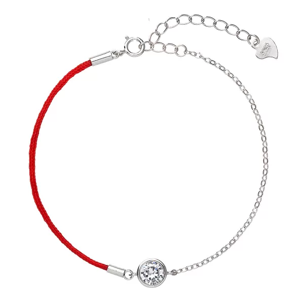 Kabbalah náramok proti uhranutiu strieborný okrúhly kryštály 13004.3 červený