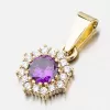 Zlatý prívesok s fialovým zirkónom 352p-130086-05