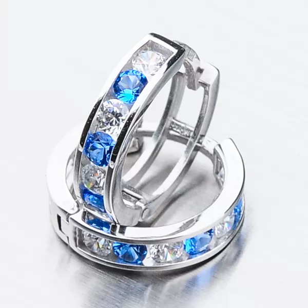 Detské náušnice biele zlato 585 zirkónové krúžky 52GZ-3345BMB