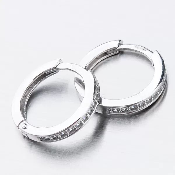 Detské náušnice biele zlato 585 kruhy so zirkónmi 52GZ-3344BBB