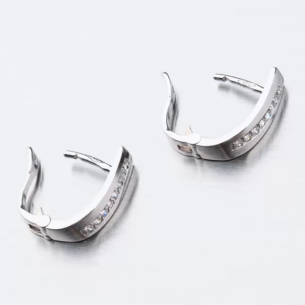 Dámske náušnice biele zlato 585 zirkón 52DZ-8018B-ZIR