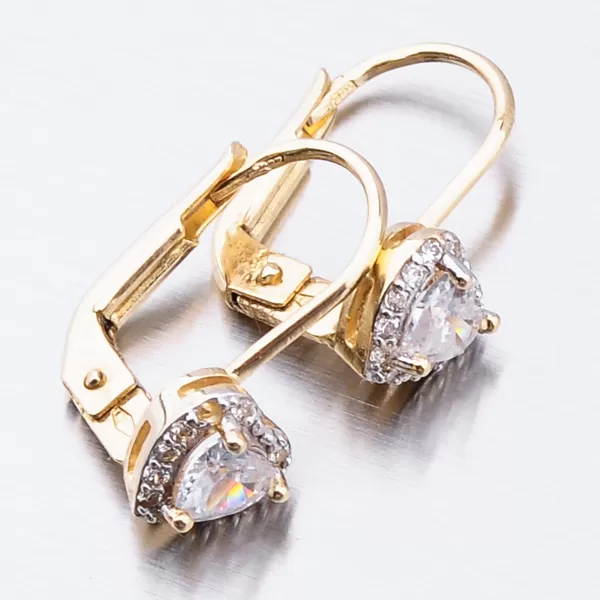 Dámske náušnice žlté zlato 585 zirkón 52GZ-8015ZBB-KL