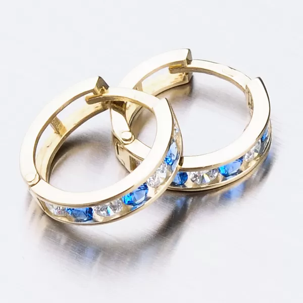 Detské náušnice žlté zlato 585 zirkónové krúžky 52GZ-3345ZMB