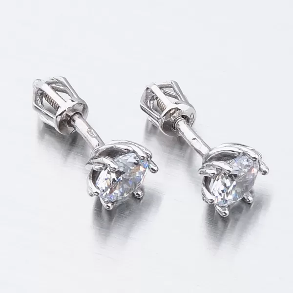 Dámske náušnice biele zlato 585 zirkón v bielej farbe 52GZ-8001B-SR