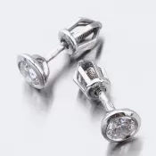 Dámske náušnice biele zlato 585 zirkón 52DZ-8003B-ZIR