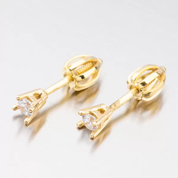 Dámske náušnice žlté zlato 585 malý zirkón v žltej farbe 52DZ-60129Z-SR