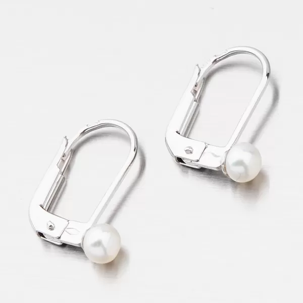 Dámske náušnice biele zlato 585 perál v bielej farbe s perlou 52GZ-8019B-KL