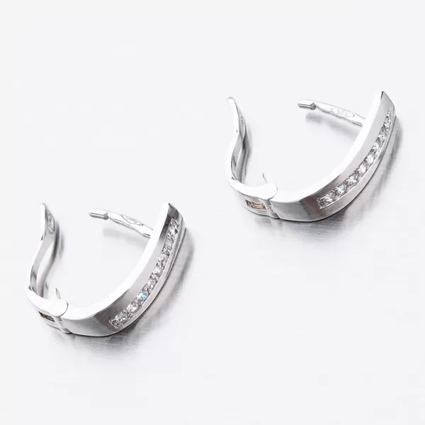 Dámske náušnice biele zlato 585 zirkón 52DZ-8018B-ZIR
