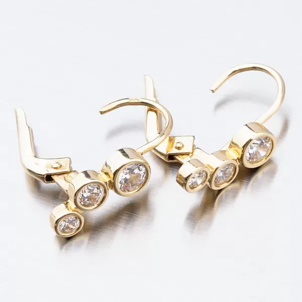 Dámske náušnice žlté zlato 585 zirkón visiaci zdobený 52GZ-8030Z-KL