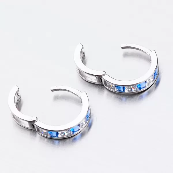 Detské náušnice biele zlato 585 zirkónové krúžky 52GZ-3345BMB