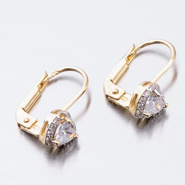 Dámske náušnice žlté zlato 585 zirkón 52GZ-8015ZBB-KL