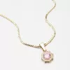Zlatý prívesok s ružovým zirkónom 352P-130086-08