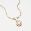 Zlatý prívesok s ružovým zirkónom 352P-130086-08