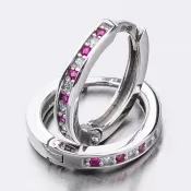 Detské náušnice biele zlato 585 zirkónové krúžky 52GZ-3344BCB