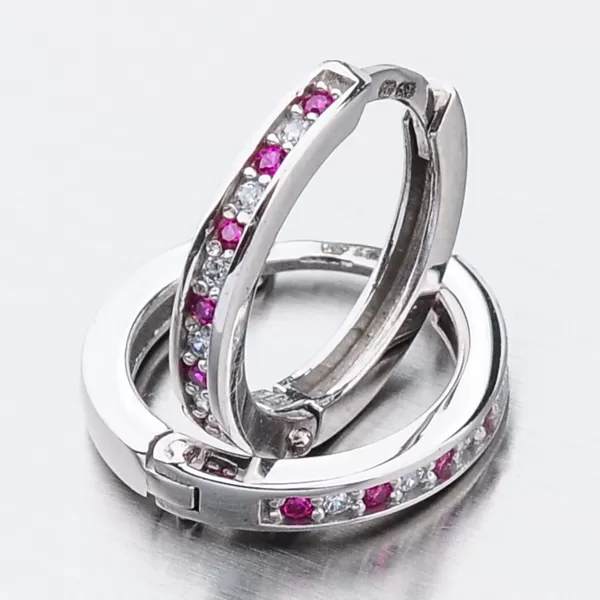 Detské náušnice biele zlato 585 zirkónové krúžky 52GZ-3344BCB