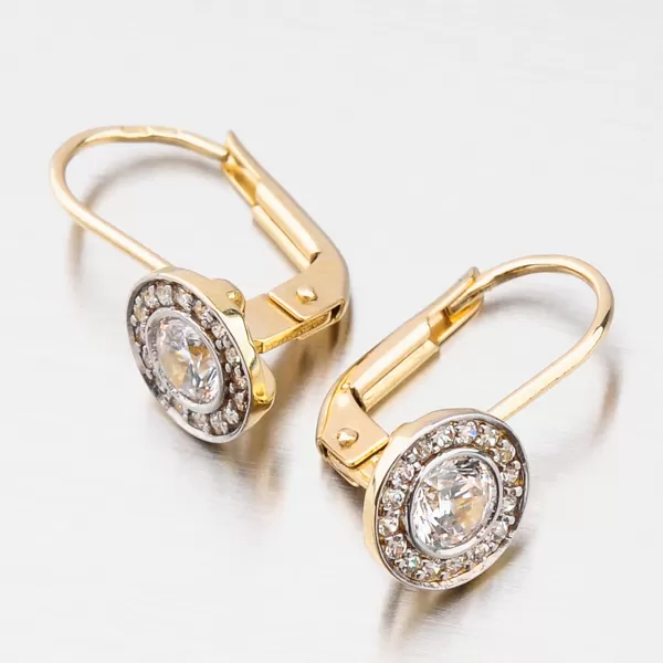 Dámske visiace náušnice zo žltého zlata 52GZ-8028Z-KL