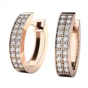 Dámske náušnice ružové zlato 585/1000 prírodný diamant 0,480 ct G/SI oválky 10950-CV-DIA