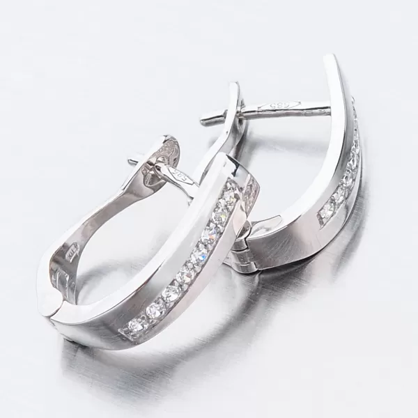 Dámske náušnice biele zlato 585 zirkón 52DZ-8018B-ZIR