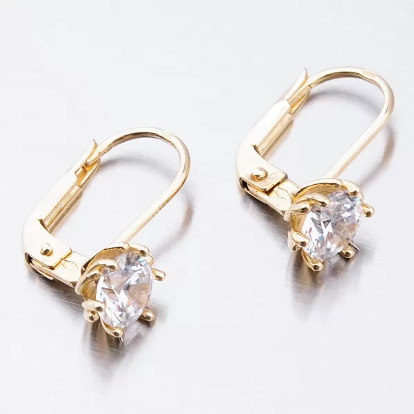 Dámske náušnice žlté zlato 585 zirkón 52GZ-8001Z-KL