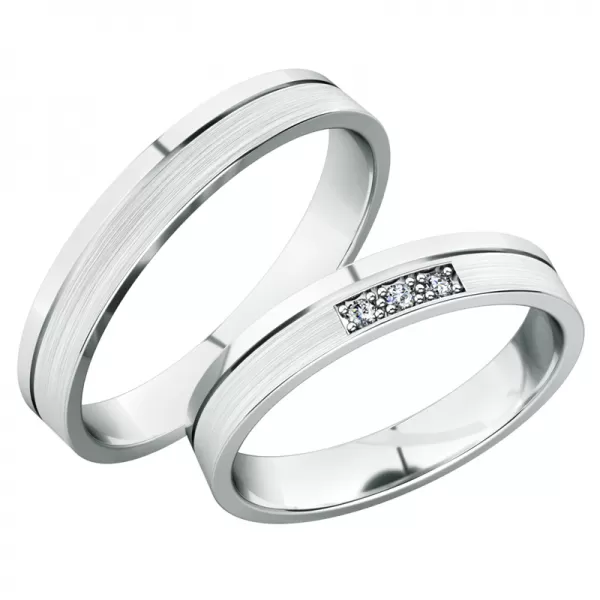 Snubné prstene z bieleho zlata SP-61079B
