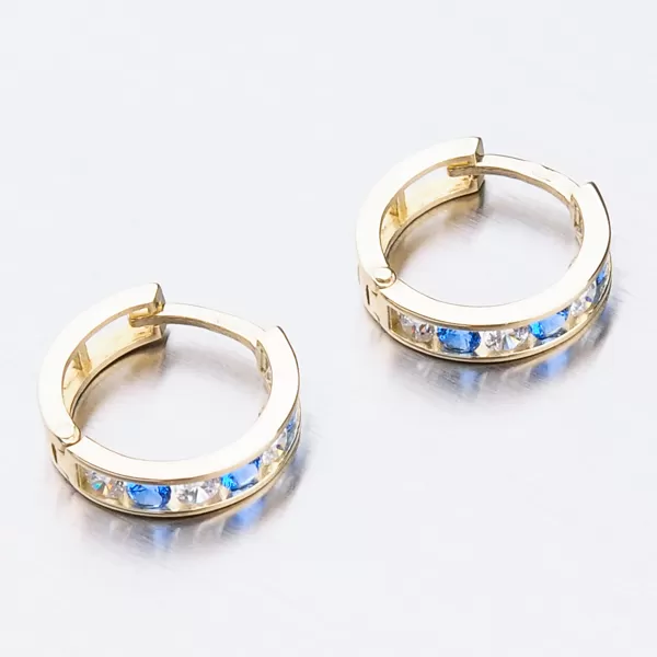 Detské náušnice žlté zlato 585 zirkónové krúžky 52GZ-3345ZMB