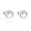 Strieborné náušnice pecka so zirkónom biele okrúhle 11016.1