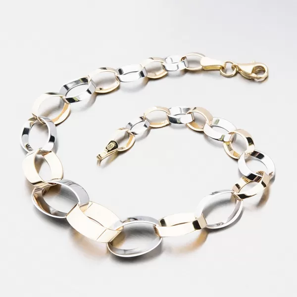 Zlatý žltobiely náramok 14-015