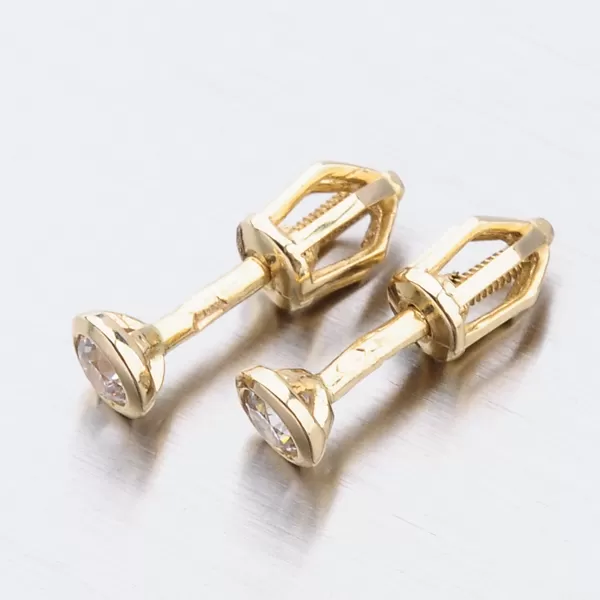 Dámske náušnice žlté zlato 585 zirkón 52DZ-8017Z-ZIR