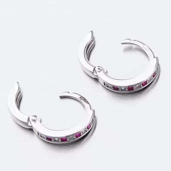 Detské náušnice biele zlato 585 kruhy so zirkónmi 52GZ-3342BCB