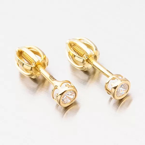 Dámske jednoduché náušnice zo žltého zlata 52GZ-62231Z-SR