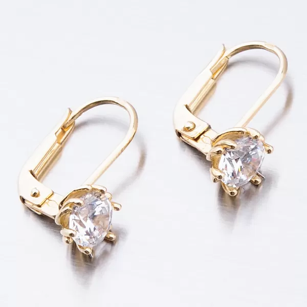 Dámske náušnice žlté zlato 585 zirkón 52GZ-8001Z-KL