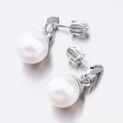 Zlaté visiace náušnice s perlou 52GZ-3125B