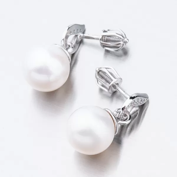 Zlaté visiace náušnice s perlou 52GZ-3125B