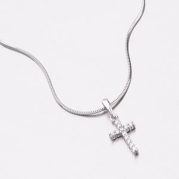 Zlatý kríž so zirkónmi z oboch strán 53DZ-60100B-ZIR