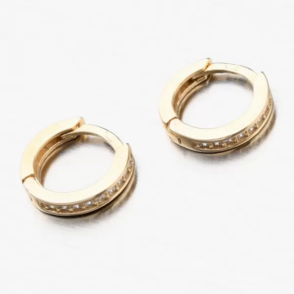 Detské náušnice biele zlato 585 kruhy so zirkónmi 52GZ-3342ZBB