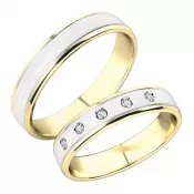 Snubné prstene zo žltého a bieleho zlata SP-251-ZB