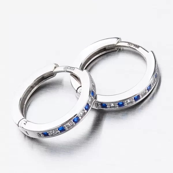 Detské náušnice biele zlato 585 kruhy so zirkónmi 52GZ-3344BTM