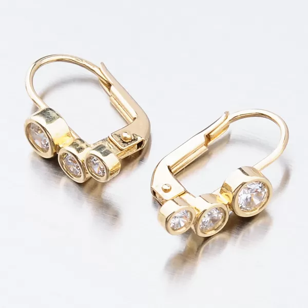 Dámske náušnice žlté zlato 585 zirkón visiaci zdobený 52GZ-8030Z-KL
