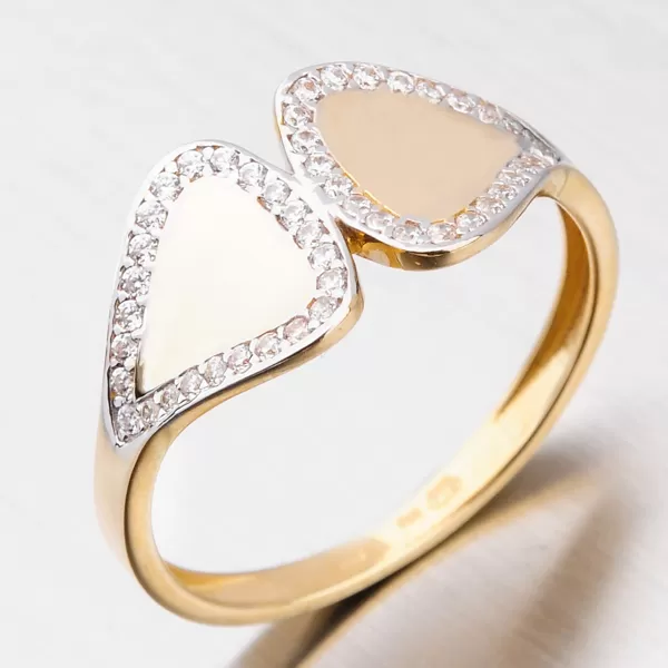 Zlatý prsteň so zirkónmi 111P-118189