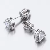 Dámske náušnice biele zlato 585 zirkón 52GZ-8015BBB-SR
