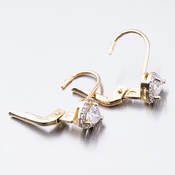 Dámske náušnice žlté zlato 585 zirkón 52GZ-8015ZBB-KL